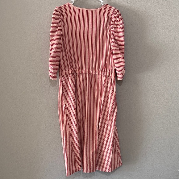 Matilda Jane Striped pink and Red heart to heart Dress pockets puff sleeve sz M - Picture 7 of 11